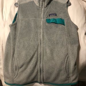 Patagonia Grey and Teal Trim Vest